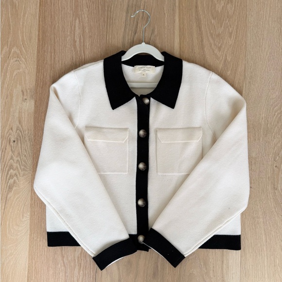 Sezane Sweaters - Sezane Betty cardigan in black and ecru